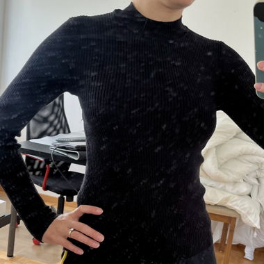 Black mock neck shirt