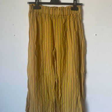 Pantaloni in lino gialli a righe