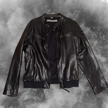 Vintage schwarze True Religion Lederjacke
