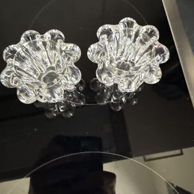 Set of 2 Glass Candle Holders