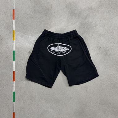 Black Corteiz Shorts with Alcatraz Print, Sz. M