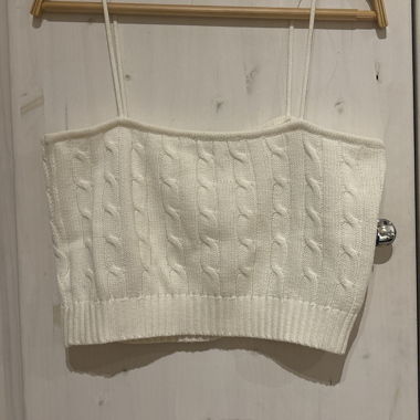 White Knit Crop Top
