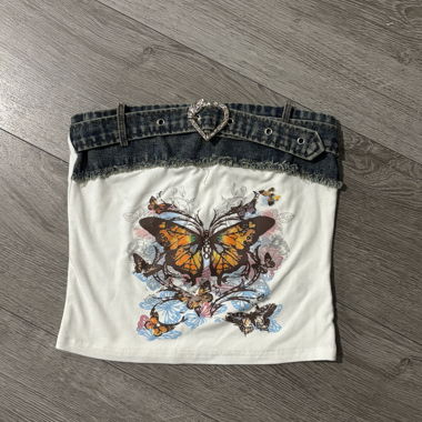 Bandeau-Top Schmetterling Y2K