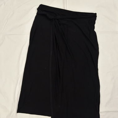black skirt with thigh slit