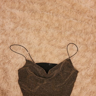 Glitzer Crop Top gold
