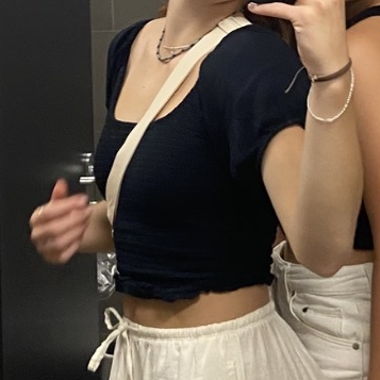 dark blue top