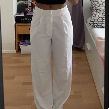 Pantalon taille haute blanc