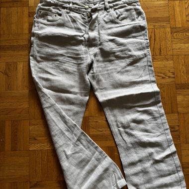 Grey Casual Linen Trousers
