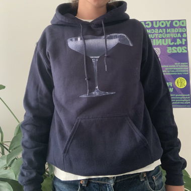 blue hoodie with a cocktail - inprintyoutrust