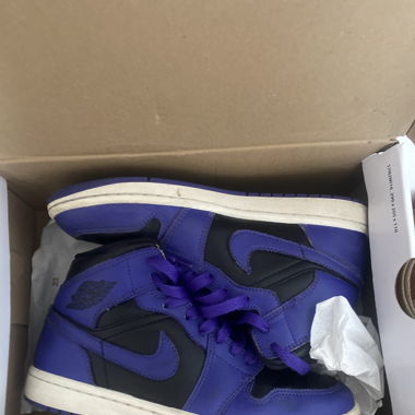 Air jordan 1 mid black/dark concord sail