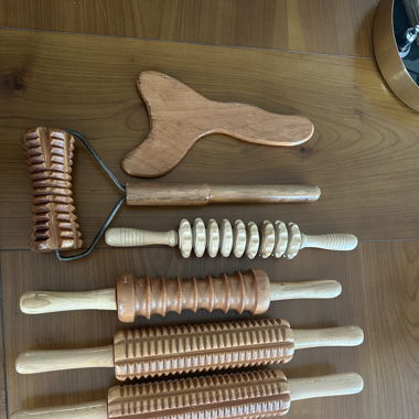 Set de massage en bois 