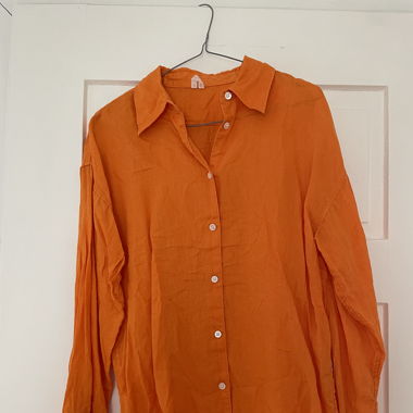 Arket linen shirt in bright orange
