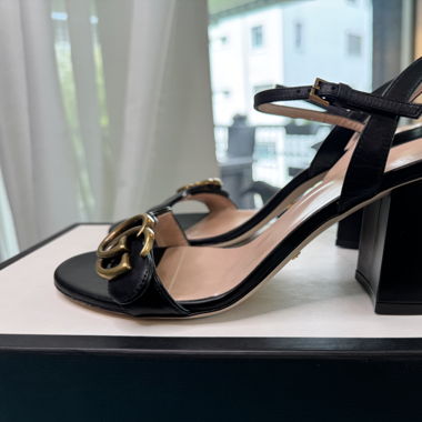 Gucci Marmont GG Heels Sandale Schwarz Gr. 37,5