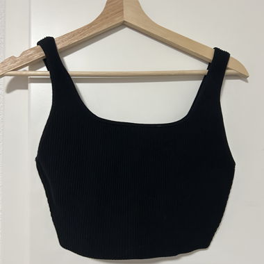 Babaton Black Ribbed Top
