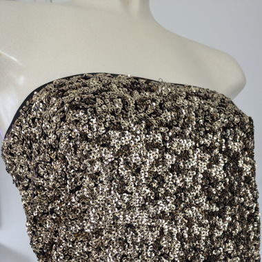 Top Bustier mit goldenen Pailletten oder Minirock