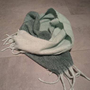 Pieces scarf in mint and grey
