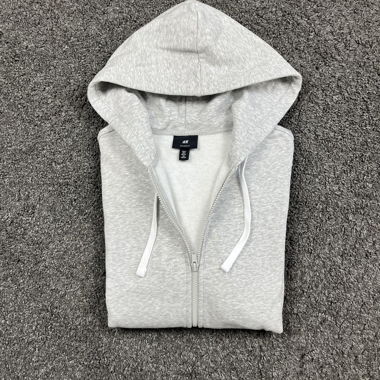 Felpa con cappuccio e zip H&M Grigia S