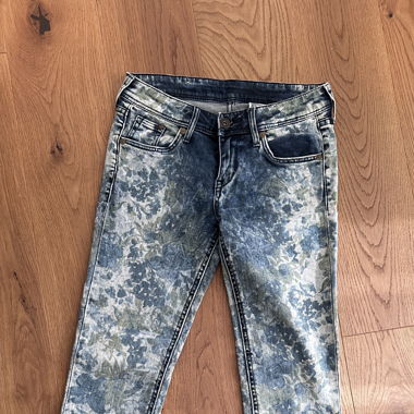Vintage Retro Jeans Skinny Floral Gr. 26/32