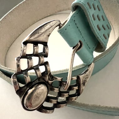 Turquoise Leather Belt (Vintage)