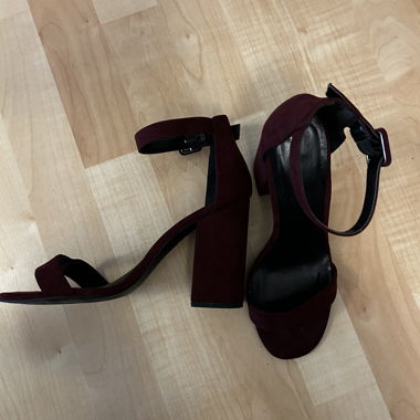 Bordeauxrote New Look Blockabsatz-Sandalen