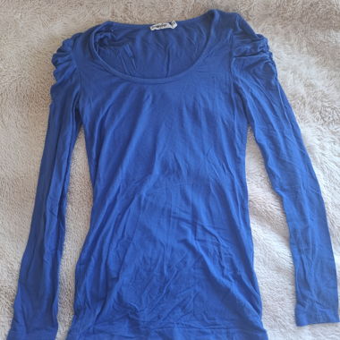 Top Blu a Maniche Lunghe
