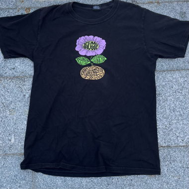 stüssy flower t-shirt black