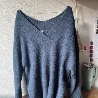 Maglione oversize in maglia blu