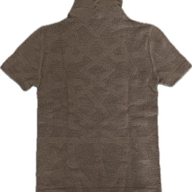 Brown Short-Sleeve Knit Turtleneck