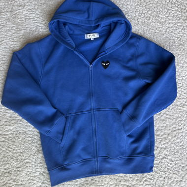 Blue Zip Hoodie comme des Garçon Play