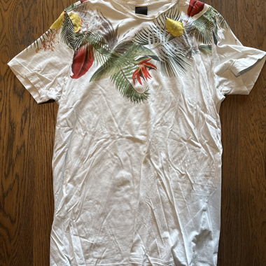 T-shirt Blanc avec motifs feuillage 