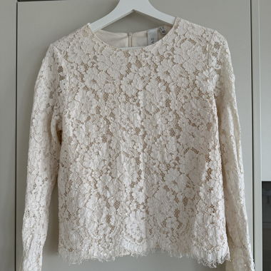 Blusa in pizzo Yas crema, taglia M