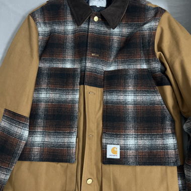 Giacca Carhartt a quadri e canvas