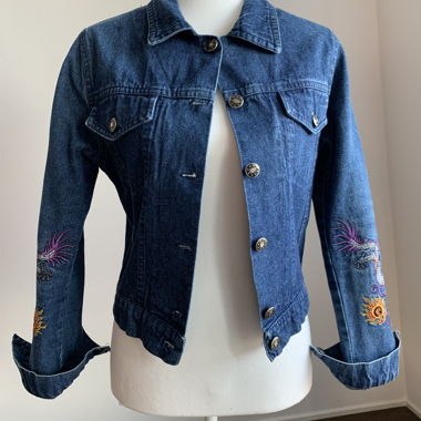 MAD PEOPLE-veste en denim brodée XS/S