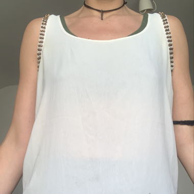 Top Shop Shirt - creme mit Nieten