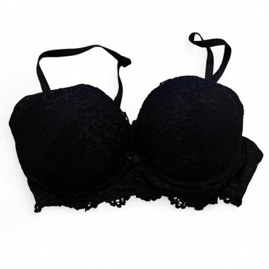 Soutien-gorge push-up rembourré en dentelle noire, taille 70B