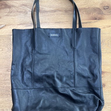 Borsa in pelle nera Diesel reversibile
