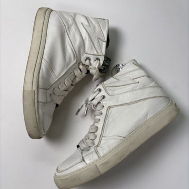 Baskets montantes en cuir blanc Zadig & Voltaire