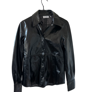 Schwarzes Lackhemd / Lackjacke