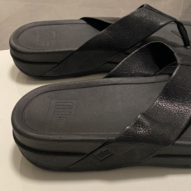 Fitflop Surfer Black Leather Mens Size 45