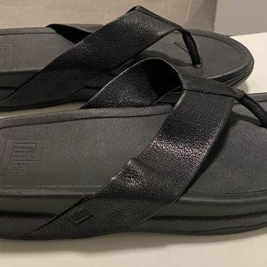 Fitflop Surfer Black Leather Mens Size 45