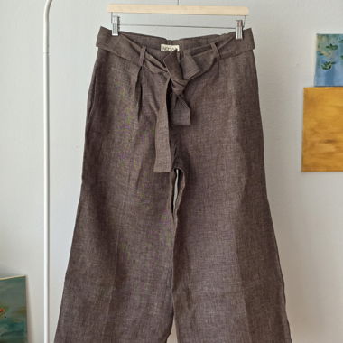 Nouvelle culotte en lin avec ceinture à nouer, taille M