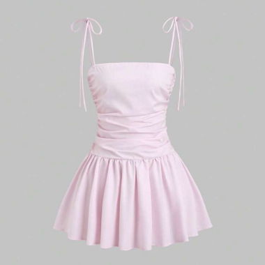 Robe à bretelles roses