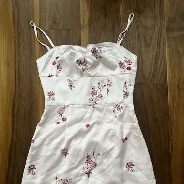 Pink flower print dress 