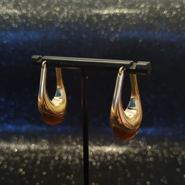 Orecchini acciaio dorato con pietra in resina