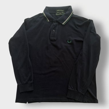 Fred Perry - Polo a maniche lunghe nero (M)