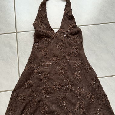 Brown Neckholder Dress