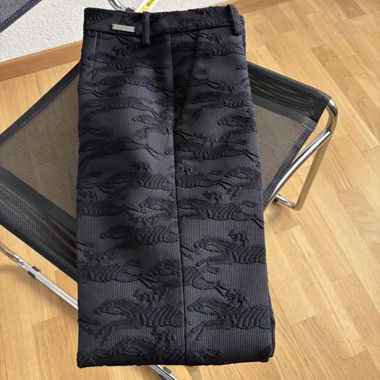 Pantaloni Longchamp in jacquard nero