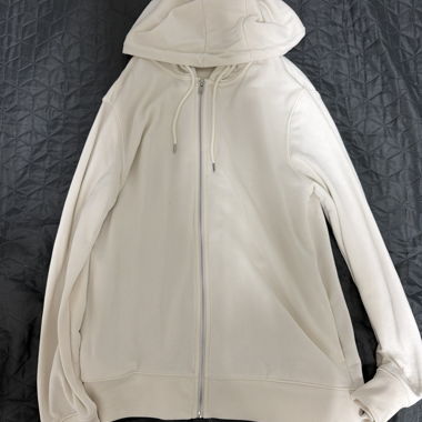 Hoodie beige à fermeture éclair