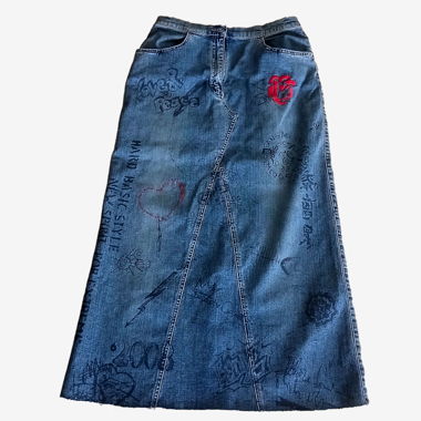 Vintage Betty Barclay Jeans Rock Graffiti 90er  