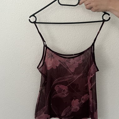 Floral spaghetti-strap top